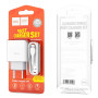 Сетевое зарядное устройство Hoco C72A + Lightning white