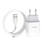 Сетевое зарядное устройство Hoco C72A + Micro USB white