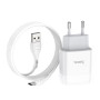 Сетевое зарядное устройство Hoco C72A + Type-C white