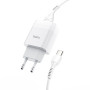 Сетевое зарядное устройство Hoco C72A + Type-C white