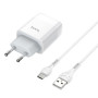 Сетевое зарядное устройство Hoco C72A + Type-C white