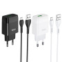 Сетевое зарядное устройство Hoco C72Q QC3.0 + Micro USB black
