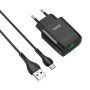 Сетевое зарядное устройство Hoco C72Q QC3.0 + Micro USB black