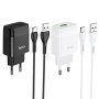 Сетевое зарядное устройство Hoco C72Q QC3.0 + Type-C black