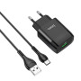 Сетевое зарядное устройство Hoco C72Q QC3.0 + Type-C black