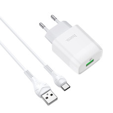 Сетевое зарядное устройство Hoco C72Q QC3.0 + Type-C white Сетевое зарядное устройство Hoco C72Q QC3.0 + Type-C white
