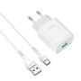 Сетевое зарядное устройство Hoco C72Q QC3.0 + Type-C white
