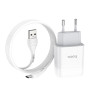 Сетевое зарядное устройство Hoco C73A + Type-C white