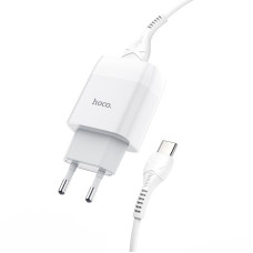 Сетевое зарядное устройство Hoco C73A + Type-C white Сетевое зарядное устройство Hoco C73A + Type-C white