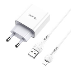 Сетевое зарядное устройство Hoco C81A + Ligthning white Сетевое зарядное устройство Hoco C81A + Ligthning white