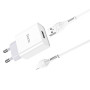 Сетевое зарядное устройство Hoco C81A + Ligthning white