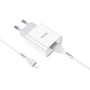 Сетевое зарядное устройство Hoco C81A + Ligthning white
