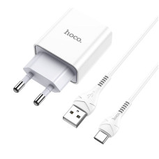 Сетевое зарядное устройство Hoco C81A + Type-C white Сетевое зарядное устройство Hoco C81A + Type-C white