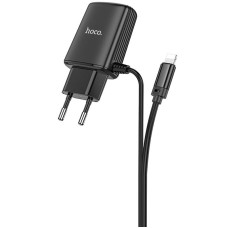 Сетевое зарядное устройство Hoco C82A Real power dual port cable charger black Сетевое зарядное устройство Hoco C82A Real power dual port cable charger black