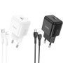 Сетевое зарядное устройство Hoco N32 Glory PD 30W + Cabel Type-C to Lightning black