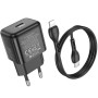 Сетевое зарядное устройство Hoco N32 Glory PD 30W + Cabel Type-C to Lightning black