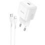 Сетевое зарядное устройство Hoco N32 Glory PD 30W + Cabel Type-C to Lightning white
