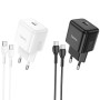 Сетевое зарядное устройство Hoco N32 Glory PD 30W + Cabel Type-C to Type-C black