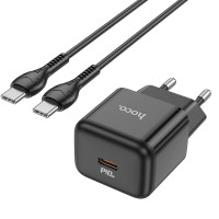 Мережевий зарядний пристрій Hoco N32 Glory PD 30W + Cabel Type-C to Type-C black