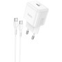 Сетевое зарядное устройство Hoco N32 Glory PD 30W + Cabel Type-C to Type-C white