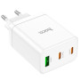 Сетевое зарядное устройство Hoco N33 Start PD35W 2Type-C + USB white