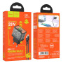 Мережевий зарядний пристрій Hoco N34 Dazzling PD20W+QC3.0 + Cabel Type-C to Type-C black