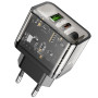 Мережевий зарядний пристрій Hoco N34 Dazzling PD20W+QC3.0 black