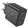 Сетевое зарядное устройство Hoco N35 Streamer PD45W 2Type-C + Cabel Type-C to Type-C black