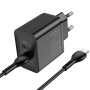 Сетевое зарядное устройство Hoco N35 Streamer PD45W 2Type-C + Cabel Type-C to Type-C black