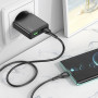 Сетевое зарядное устройство Hoco N38 Delgado PD20W+QC3.0 Type-C+USB black