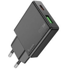 Сетевое зарядное устройство Hoco N38 Delgado PD20W+QC3.0 Type-C+USB black Сетевое зарядное устройство Hoco N38 Delgado PD20W+QC3.0 Type-C+USB black