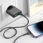 Сетевое зарядное устройство Hoco N38 Delgado PD20W+QC3.0 Type-C+USB + Cabel Type-C to Lightning black