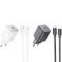 Сетевое зарядное устройство Hoco N40 Mighty PD20W + Cabel Type-C to Lightning black