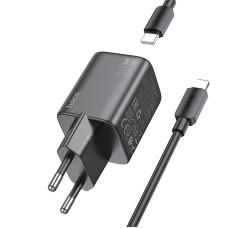Сетевое зарядное устройство Hoco N40 Mighty PD20W + Cabel Type-C to Lightning black Сетевое зарядное устройство Hoco N40 Mighty PD20W + Cabel Type-C to Lightning black