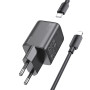 Сетевое зарядное устройство Hoco N40 Mighty PD20W + Cabel Type-C to Lightning black