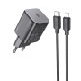 Сетевое зарядное устройство Hoco N40 Mighty PD20W + Cabel Type-C to Lightning black