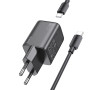 Мережевий зарядний пристрій Hoco N40 Mighty PD20W + Cabel Type-C to Type-C black