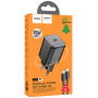 Мережевий зарядний пристрій Hoco N40 Mighty PD20W + Cabel Type-C to Type-C black