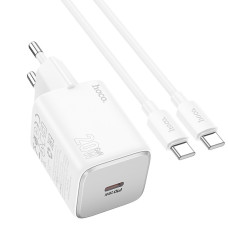 Сетевое зарядное устройство Hoco N40 Mighty PD20W + Cabel Type-C to Type-C white Сетевое зарядное устройство Hoco N40 Mighty PD20W + Cabel Type-C to Type-C white