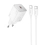 Сетевое зарядное устройство Hoco N40 Mighty PD20W + Cabel Type-C to Type-C white
