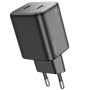 Мережевий зарядний пристрій Hoco Hoco N42 Elogiado 2C PD45W 2Type-C + Cabel Type-C to Lightning black