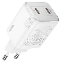 Сетевое зарядное устройство Hoco Hoco N42 Elogiado 2C PD45W 2Type-C white