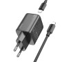 Мережевий зарядний пристрій Hoco Hoco N42 Elogiado 2C PD45W 2Type-C + Cabel Type-C to Lightning black