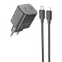 Мережевий зарядний пристрій Hoco Hoco N42 Elogiado 2C PD45W 2Type-C + Cabel Type-C to Lightning black