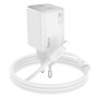 Мережевий зарядний пристрій Hoco Hoco N42 Elogiado 2C PD45W 2Type-C + Cabel Type-C to Lightning white