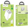 Мережевий зарядний пристрій Hoco Hoco N42 Elogiado 2C PD45W 2Type-C + Cabel Type-C to Lightning white