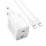 Сетевое зарядное устройство Hoco Hoco N42 Elogiado 2C PD45W 2Type-C + Cabel Type-C to Type-C white
