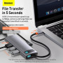 Хаб Baseus USB-C Metal Gleam Series 8 в 1 для MacBook / iMac / iPad