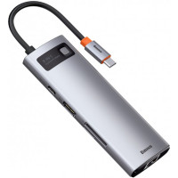 Хаб Baseus USB-C Metal Gleam Series 8 в 1 для MacBook / iMac / iPad