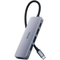 Хаб Wiwu Alpha HUB 541BC 5 in 1 gray  для MacBook / iMac / iPad